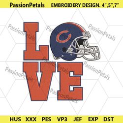 Love Helmet Chicago Bears Embroidery Design Download File