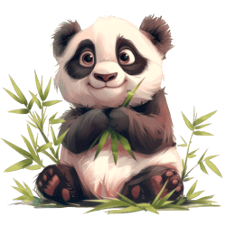 Baby panda with bamboo sublimation | Printable Panda