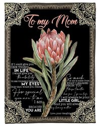 Mom Blanket, Best Gift For Mother's Day, To My Mom If I Could Give You One Thing In Life Flower Fleece Blanket