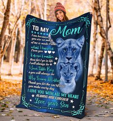 Mom Blanket, Mother's Day Gift Idea, Gift For Mom, To My Mom, I Am Because You Are Fleece Blanket
