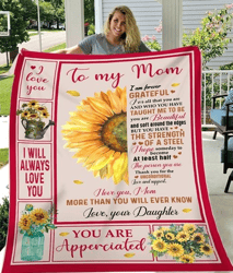 Personalized Blanket To My Mom I Love You More Than You Will Ever Know Sunflowers Fleece Blanket, Best Gift For Mom
