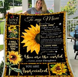 Personalized Blanket To My Mom You Are The World, Gift For Mom Fleece Blanket