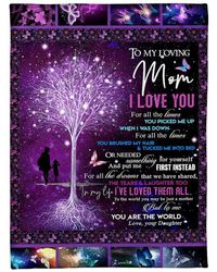 Personalized Mom Blanket, Gift For Mom From Daughter, To My Loving Mom I Love You For All The Times Fleece Blanket