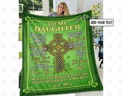 Personalized To My Daughter Blanket, Letter To My Daughter From Mom Blanket Patrick's Day Gifts Fleece Blanket