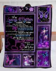 Personalized To My Loving Mother, Mother's Day Gifts Idea For Mom, Love From Daughter Butterflies Fleece Blanket