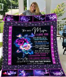 To My Mom Blanket I Love You For All The Times You Picked Me Up Fleece Blanket, Gift Ideas For Mother's Day, Best Gift F