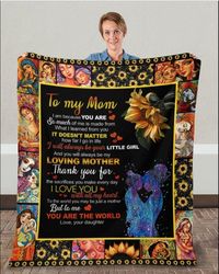 To My Mom Blanket, Birthday, Mother's Day Gifts Idea For Mom, To My Mom I Am Because You Are Fleece Blanket