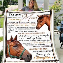 To My Mom For All The Times That I Forgot To Thank You Horse Sherpa Blanket, Gift From Daughter