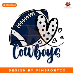 Dallas Cowboys Football Heart SVG