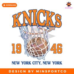 Vintage New York Knicks 1946 Basketball Svg Digital Download
