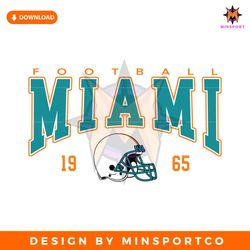Vintage Miami Dolphins Football 1965 Svg Digital Download