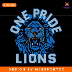 Detroit Lions One Pride Football SVG