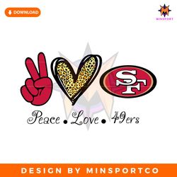 Groovy Peace Love 49ers Football SVG