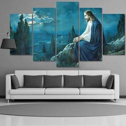 jesus christ canvas set christian religion art large framed 5 pieces canvas wall art decor