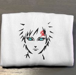 Garaa Embroidered Crewneck, Naruto Embroidered Sweatshirt, Inspired Embroidered Manga Anime Hoodie 2