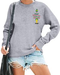 women spread christmas cheer sweatshirt christmas elf pullover elf hat shirt crewneck embroidered