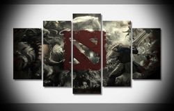 Dota 2 Pc Game Gaming 5 Pieces Canvas Wall Art, Large Framed 5 Panel Canvas Wall Art