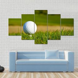golf ball gaminbg 5 pieces canvas wall art, large framed 5 panel canvas wall art