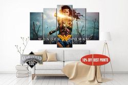 Wonder Women 5 Dc 5 Pieces Canvas Wall Art, Large Framed 5 Panel Canvas Wall Art