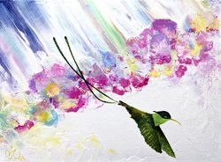 colibri oil painting on canvas