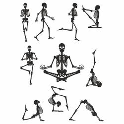 Yoga Skeleton Svg, Human skeletons svg, Skeleton SVG, Skeleton bones svg, Skeleton running svg, Skeleton poses svg