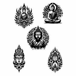 Buddha SVG Bundle, Buddhism Clipart, Buddha Vector, Meditation SVG, Religious Svg, Yoga Svg, The Buddha svg