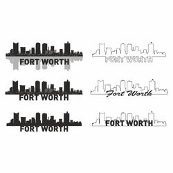 Fort Worth Skyline SVG, Fort Worth SVG, Fort Worth PNG, Fort Worth Texas Vector, United States, Fort Worth City