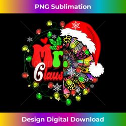 Mr and Mrs Santa Claus Couples Sunflower Christmas Lights - Minimalist Sublimation Digital File - Craft with Boldness and Assurance