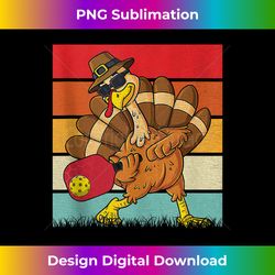 Retro Turkey Pickleball Ball Autumn Fall Vibes Thanksgiving - Urban Sublimation PNG Design - Lively and Captivating Visuals