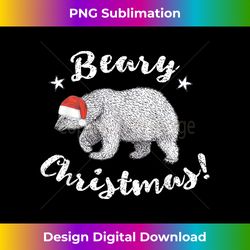 beary christmas cute polar bear in santa hat - futuristic png sublimation file - lively and captivating visuals