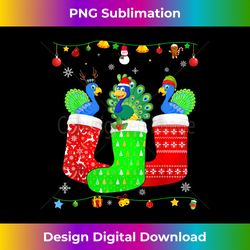 Three Peacock In Christmas Socks Matching Xmas Pajama - Bohemian Sublimation Digital Download - Immerse in Creativity with Every Design