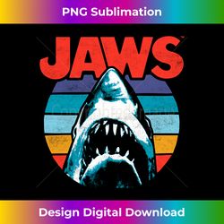 Jaws Retro Colors Shark Rainbow Logo - Eco-Friendly Sublimation PNG Download - Craft with Boldness and Assurance