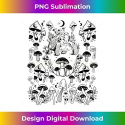Goblincore Dark Cottagecore Moon Aesthetic Mushroom Turtle - Edgy Sublimation Digital File - Chic, Bold, and Uncompromising