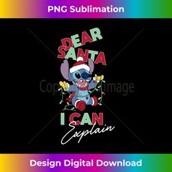 Disney Lilo & Stitch Christmas Dear Santa I Can Explain - Eco-Friendly Sublimation PNG Download - Craft with Boldness and Assurance