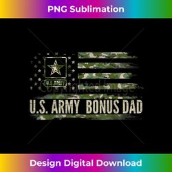 Vintage U.S Army Bonus Dad With Camo American Flag Veteran - Urban Sublimation PNG Design - Pioneer New Aesthetic Frontiers