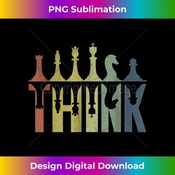 Vintage Retro Think Chess Pieces Chess Coach Players - Innovative PNG Sublimation Design - Spark Your Artistic Genius