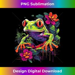 Retro Style Red-Eyed Tree Frog - Futuristic PNG Sublimation File - Reimagine Your Sublimation Pieces