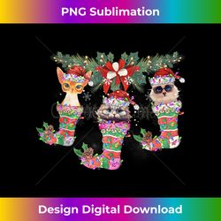 Three Abyssinian Cat In Sock Funny Christmas Cat - Futuristic PNG Sublimation File - Craft with Boldness and Assurance