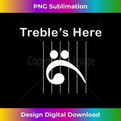 Treble's Here Music note behind bars Funny Novelty Design - Sleek Sublimation PNG Download - Chic, Bold, and Uncompromising