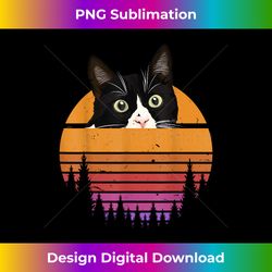 Cat Retro Style - Black Cat Vintage Style - Kitten Cat Lover - Minimalist Sublimation Digital File - Lively and Captivating Visuals