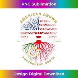 American Grown With Portuguese Roots Tree USA Flag s - Urban Sublimation PNG Design - Customize with Flair