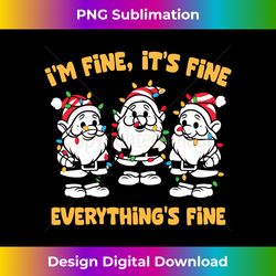 I'm Fine It's Fine Everything's Fine Gnomes Christmas Lights Long Sleeve - Vibrant Sublimation Digital Download - Challenge Creative Boundaries