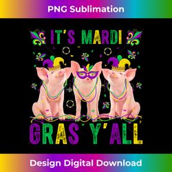 It's Mardi Gras Y'all Pigs Jester Hat Mask Beads Fat Tuesday - Futuristic PNG Sublimation File - Infuse Everyday with a Celebratory Spirit