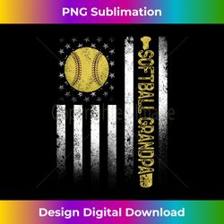 Distressed USA American Flag Softball Grandpa Father's Day - Luxe Sublimation PNG Download - Tailor-Made for Sublimation Craftsmanship