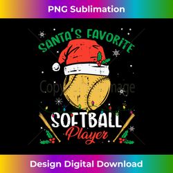 Santa's Favorite Softball Player Christmas Pajama - Sleek Sublimation PNG Download - Chic, Bold, and Uncompromising