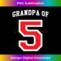 Grandpa of 5 Grandchildren Baseball Jersey - Edgy Sublimation Digital File - Customize with Flair