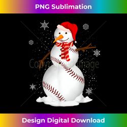baseball snowman christmas santa hat xmas boys men baseball - sophisticated png sublimation file - lively and captivating visuals
