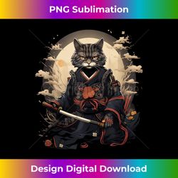 Japanese Samurai Cat Illustration Ninja Style - Futuristic PNG Sublimation File - Customize with Flair