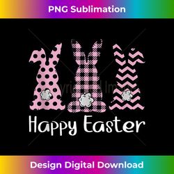 Pink Plaid Bunnies Happy Easter - Classic Sublimation PNG File - Pioneer New Aesthetic Frontiers