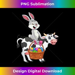 Cute Bunny Riding Cow Happy Easter Cow Lover - Timeless PNG Sublimation Download - Elevate Your Style with Intricate Details